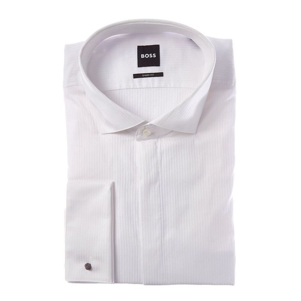 Hugo Boss Mens Max Sharp Fit Dress Shirt, White
